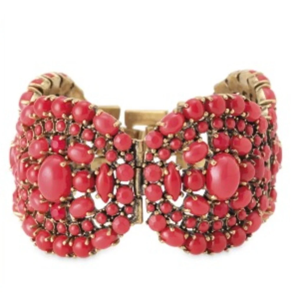:: Stella & Dot Retired Coral Red Sardinia Bracelet - Picture 2 of 10